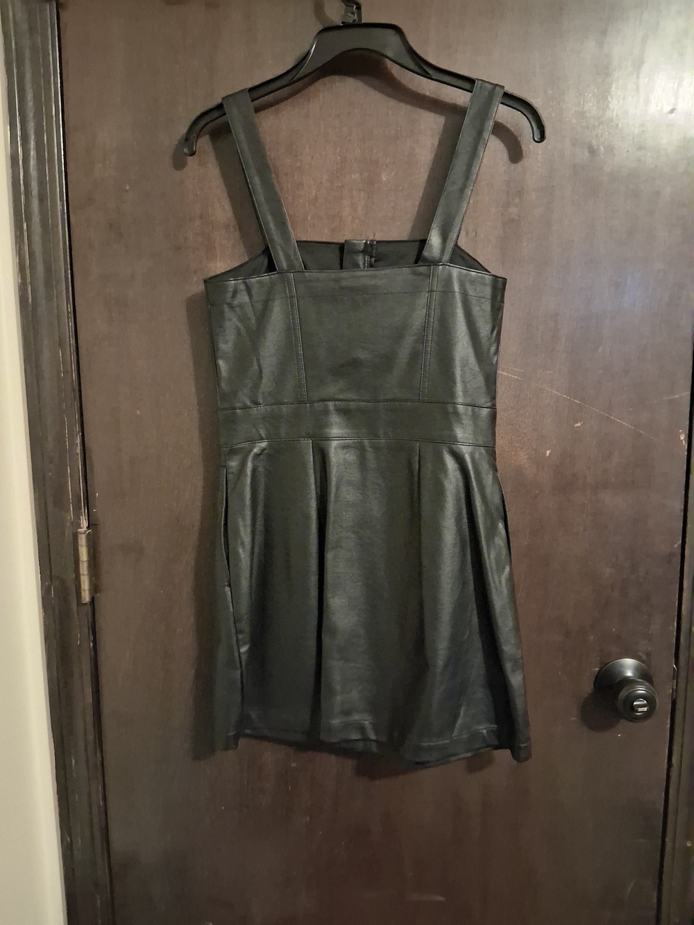 Wild Fable Black Faux Leather Zip-Front Mini Dress - Picture 4 of 4